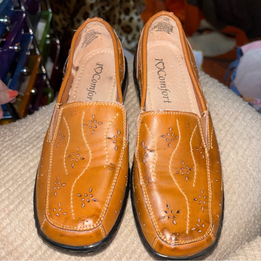 I Love Comfort Terracotta Genuine Leather Moccasins Size 7M.  Exc. Condition!